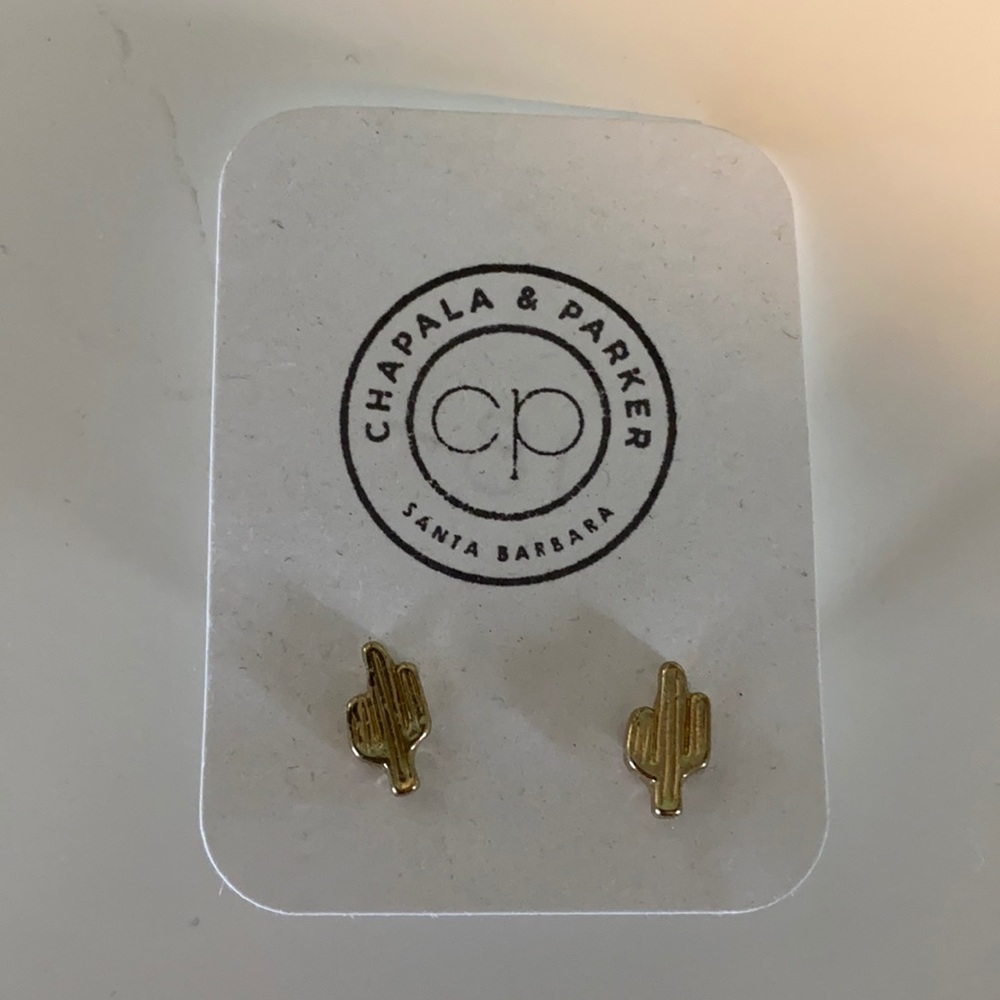 Gold Cactus Earrings